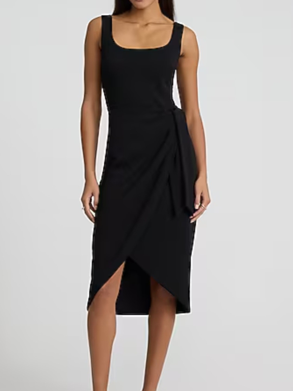 Express Black Sleeveless Wrap-Front Midi Dress XL